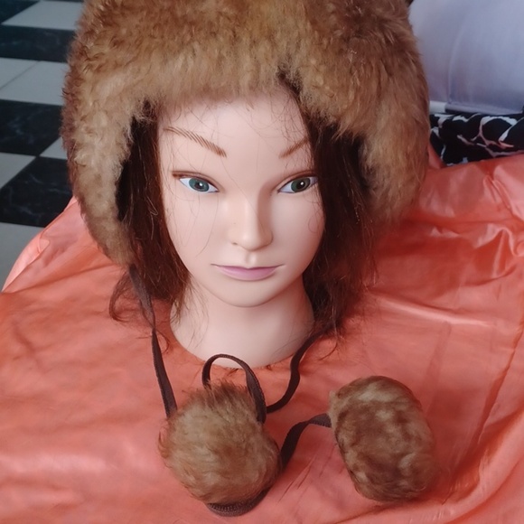 Lamb Skin Fur Vintage Hat Tan/brown, No Tags main image 6